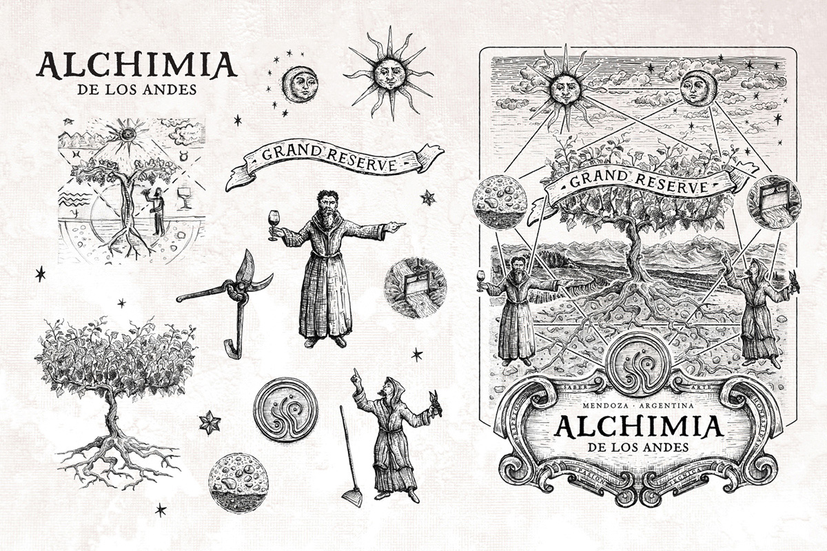 葡萄酒包裝設(shè)計(jì)強(qiáng)烈的年代感(圖4)