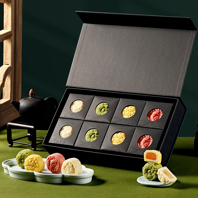 YOTIME 悠享時(shí) 玉瑞呈祥·桃山月餅禮盒 8餅4味 464g包裝禮盒產(chǎn)品包裝創(chuàng)意設(shè)計(jì)欣賞(圖2)