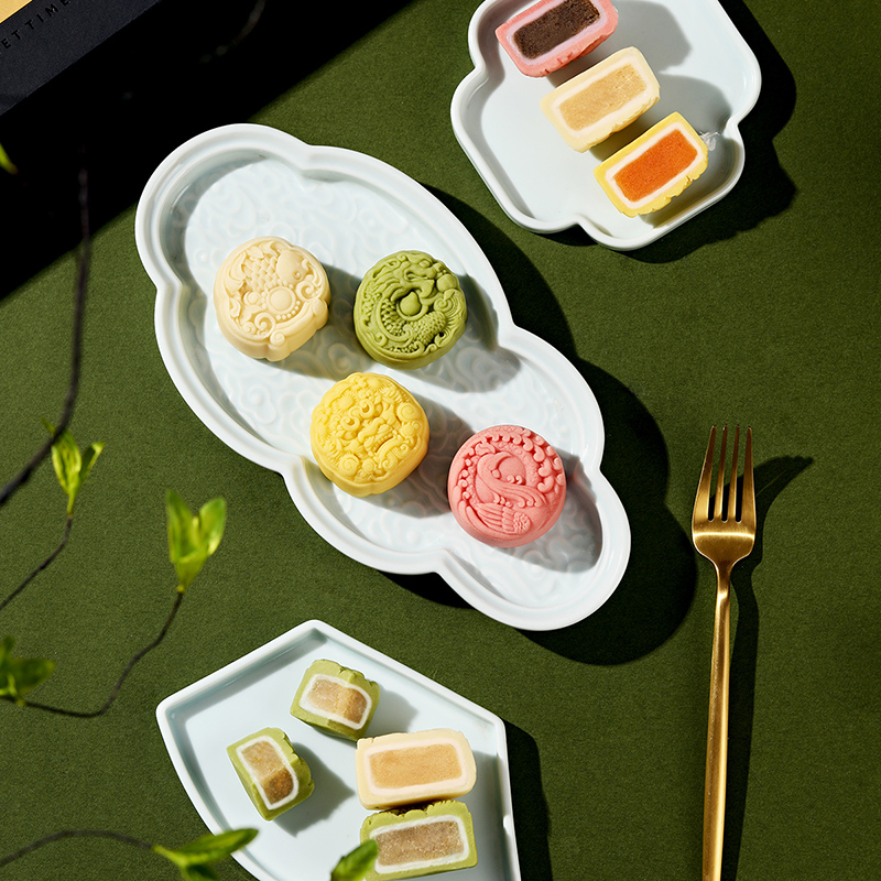 YOTIME 悠享時(shí) 玉瑞呈祥·桃山月餅禮盒 8餅4味 464g包裝禮盒產(chǎn)品包裝創(chuàng)意設(shè)計(jì)欣賞(圖4)