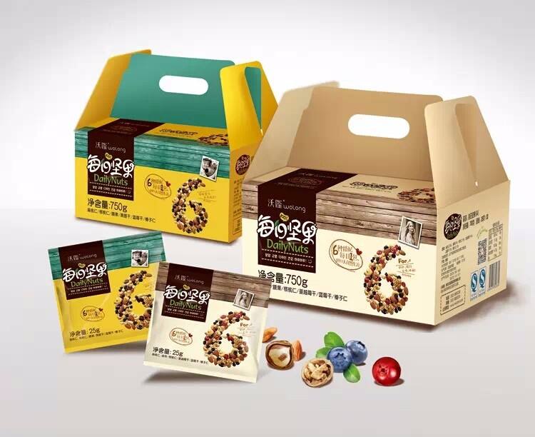 沃隆每日堅果 沃隆Wolong品牌logo與食品包裝設(shè)計欣賞(圖3)